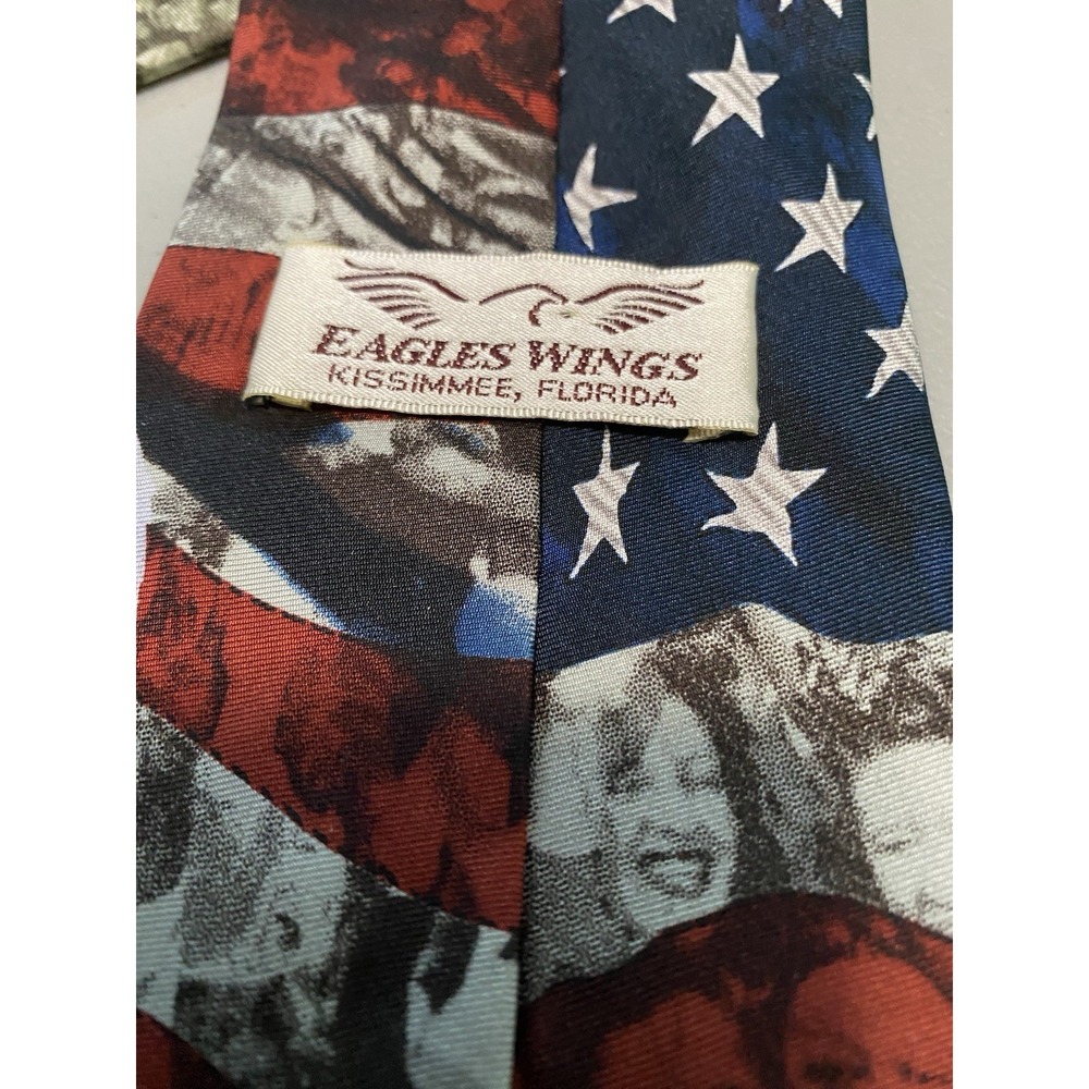 American Eagle Statue Of Liberty Silk Tie Eagles Wings - Picture 2 of 2
